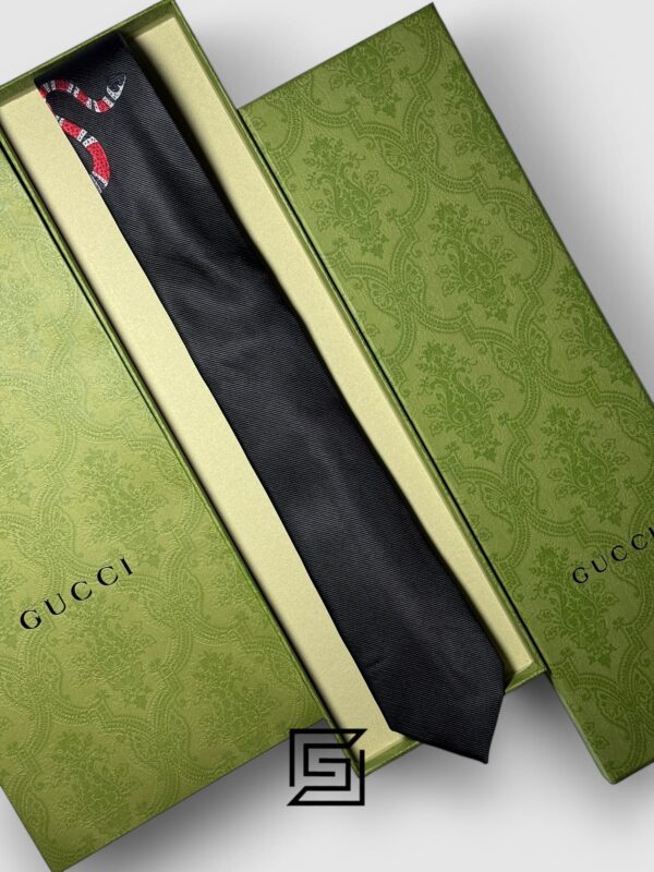 Ties Gucci - Black Color With Red Snak Gucci