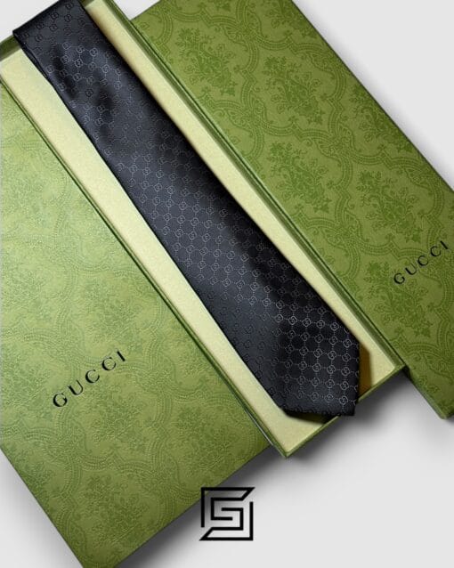 Ties Gucci - Black Small GG Pattern Italian Style Gucci