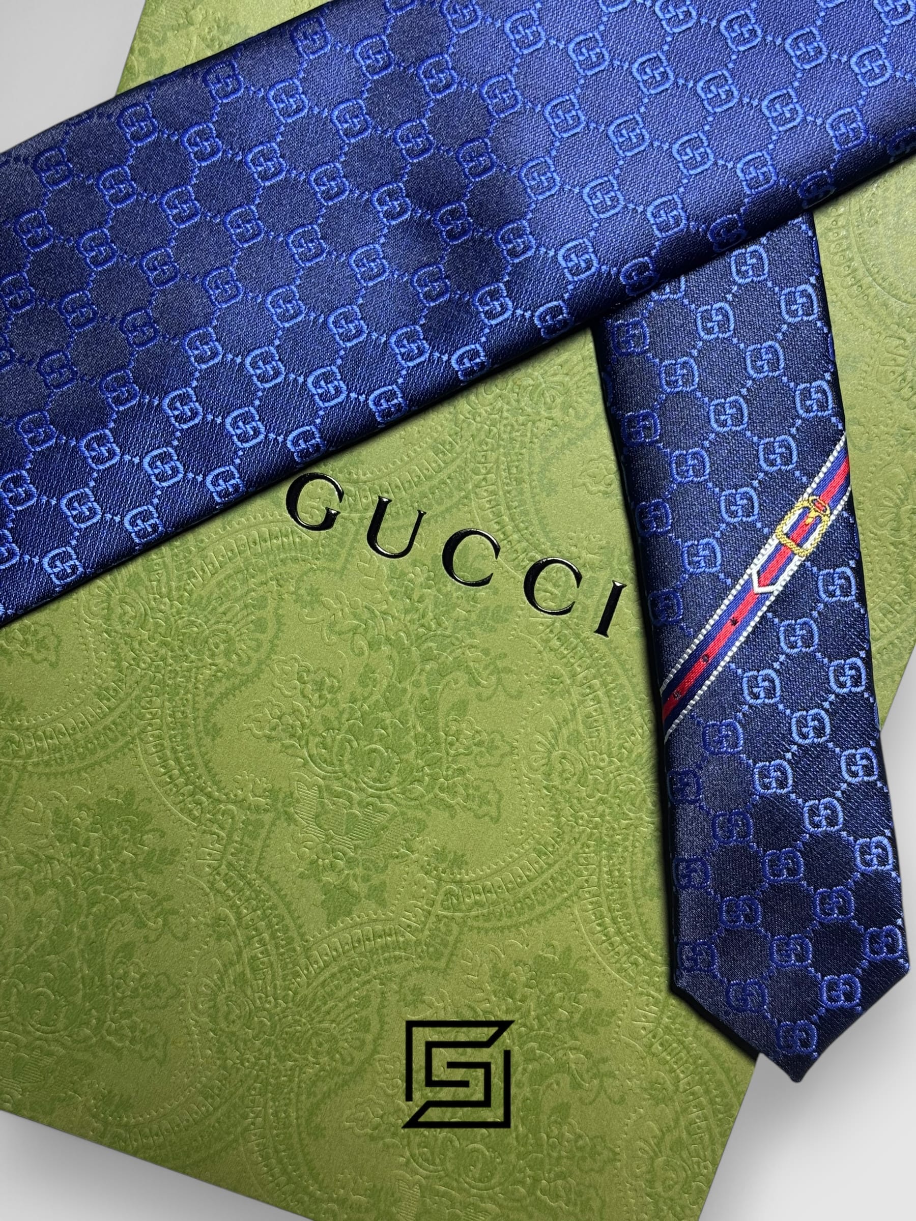 Ties Gucci - Blue Small GG Pattern Italian Style Gucci