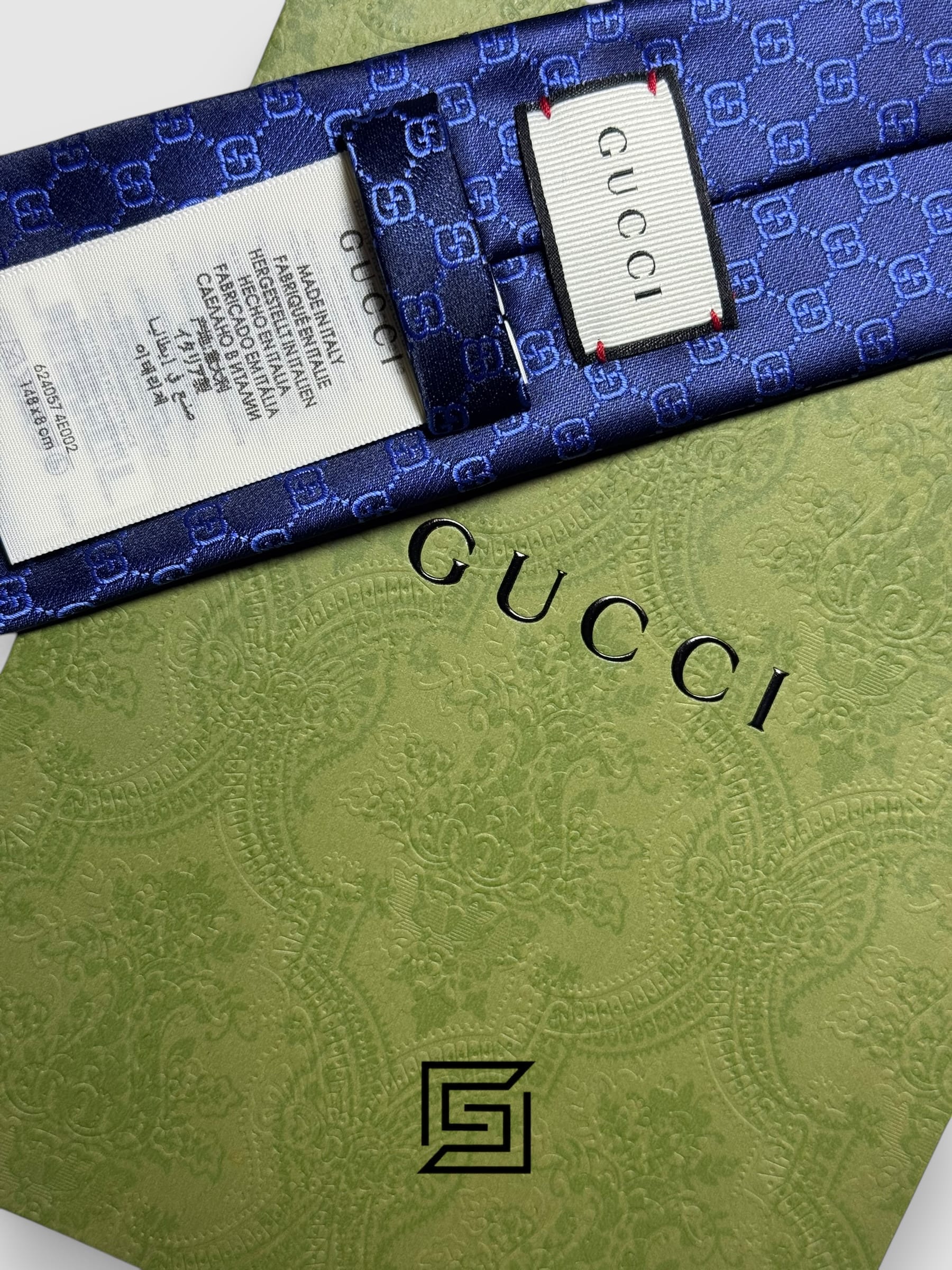 Ties Gucci - Blue Small GG Pattern Italian Style Gucci