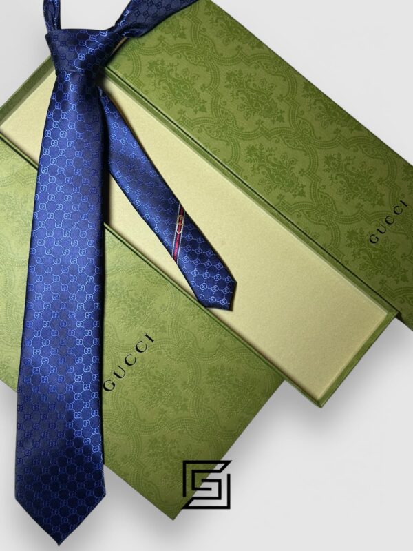 Ties Gucci - Blue Small GG Pattern Italian Style Gucci