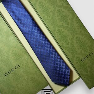 Ties Gucci - Blue Small GG Pattern Italian Style Gucci