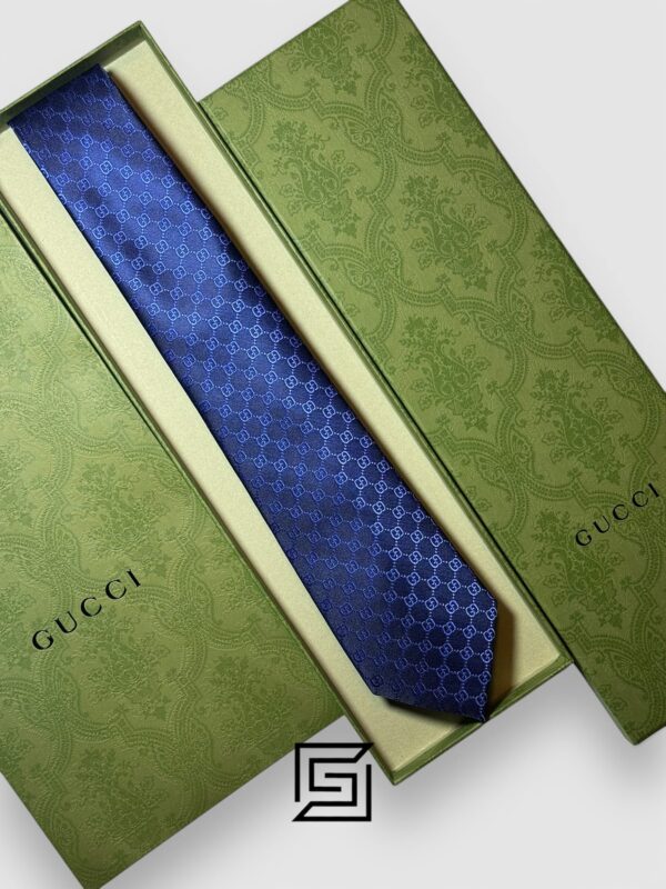 Ties Gucci - Blue Small GG Pattern Italian Style Gucci