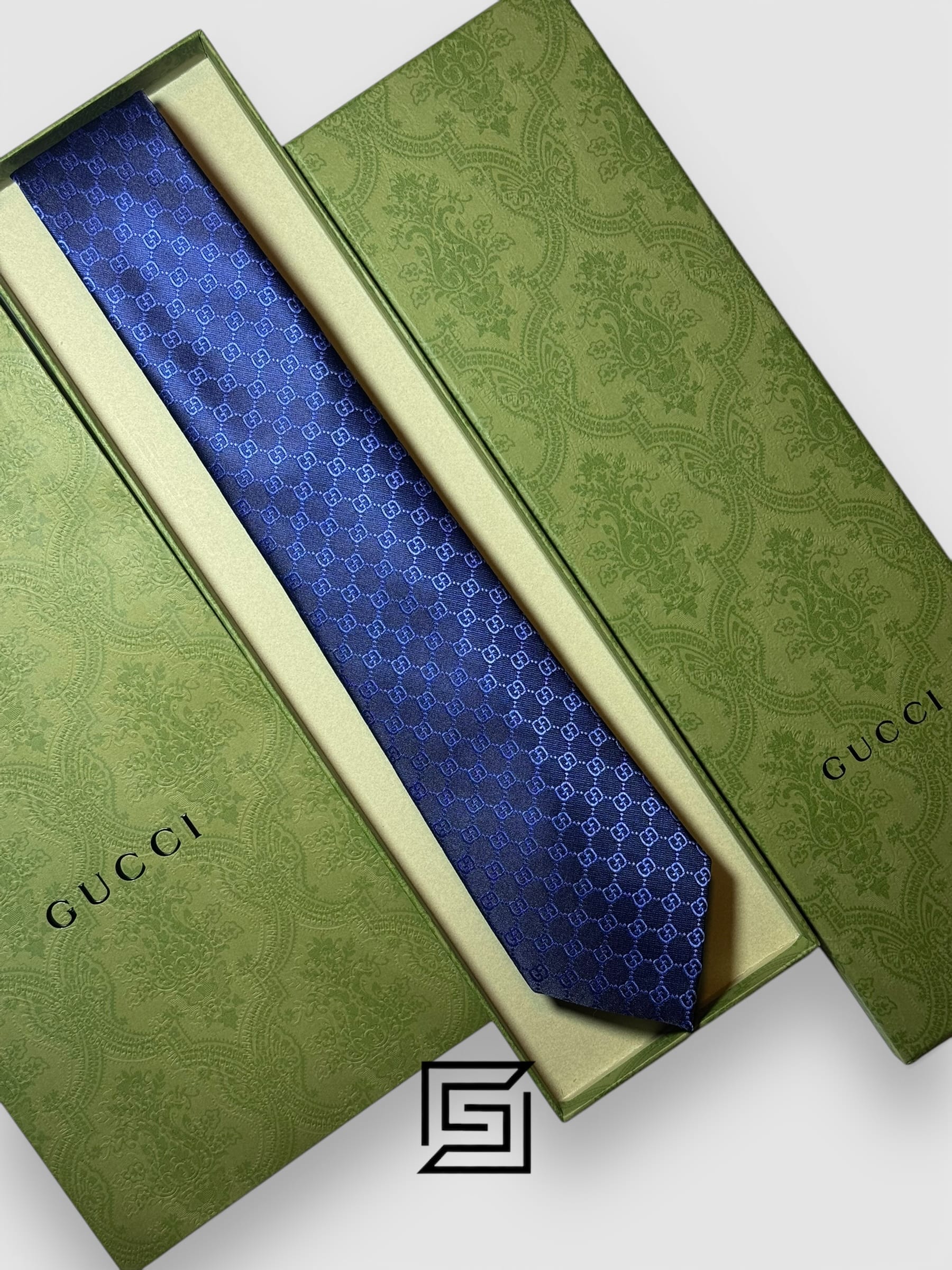 Ties Gucci - Blue Small GG Pattern Italian Style Gucci