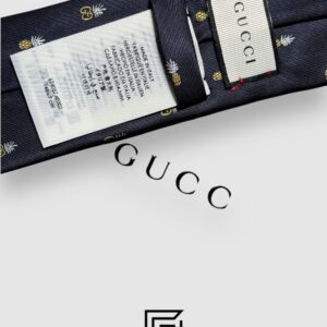 Ties Gucci - Navy Blue Color with Pineapple Signature Gucci