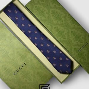 Ties Gucci - Navy Blue Color with G Royal Signature Gucci