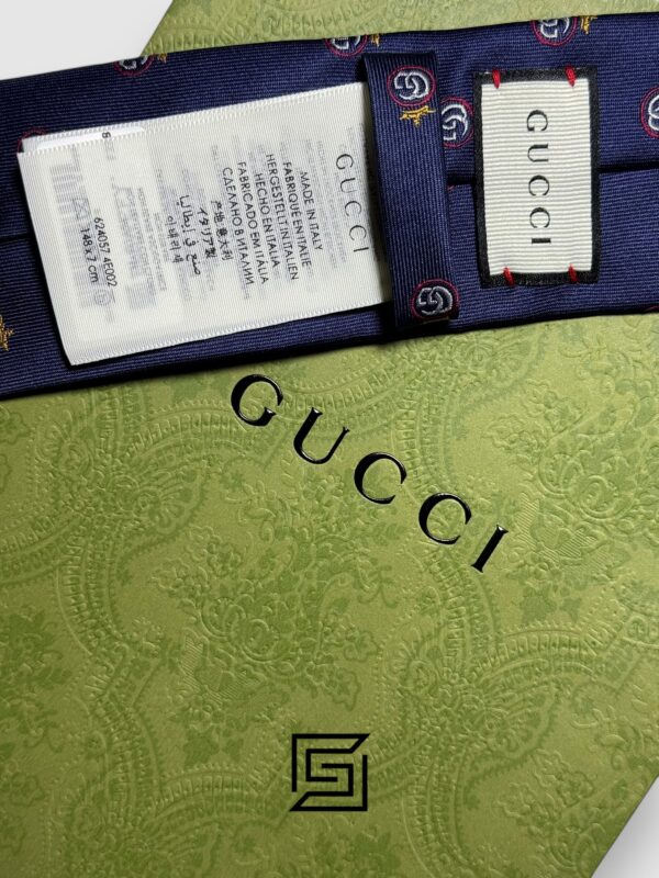 Ties Gucci - Navy Blue Color with G Royal Signature Gucci