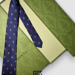 Ties Gucci - Navy Blue Color with G Royal Signature Gucci