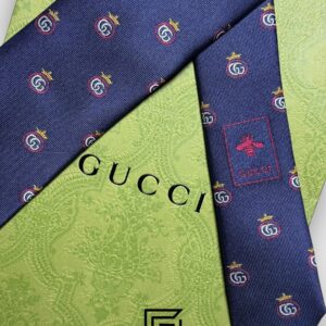 Ties Gucci - Navy Blue Color with G Royal Signature Gucci