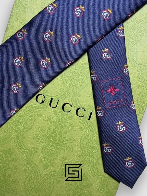 Ties Gucci - Navy Blue Color with G Royal Signature Gucci