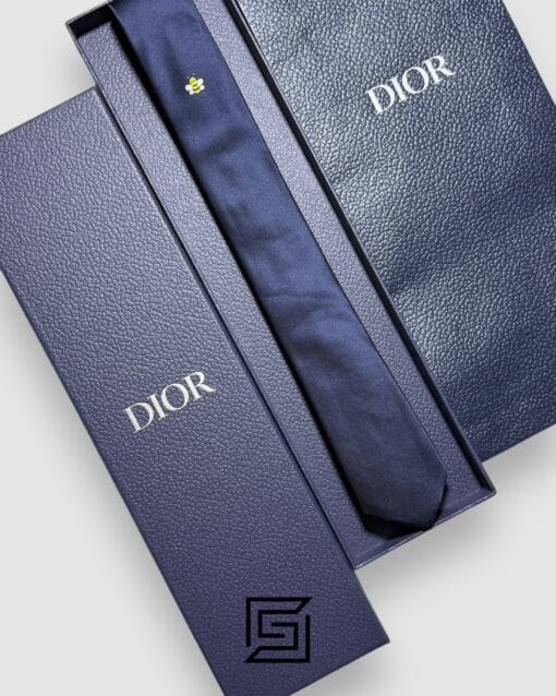 Ties Dior - Navy Blue Color With CD Yellow Bee Logo Dior