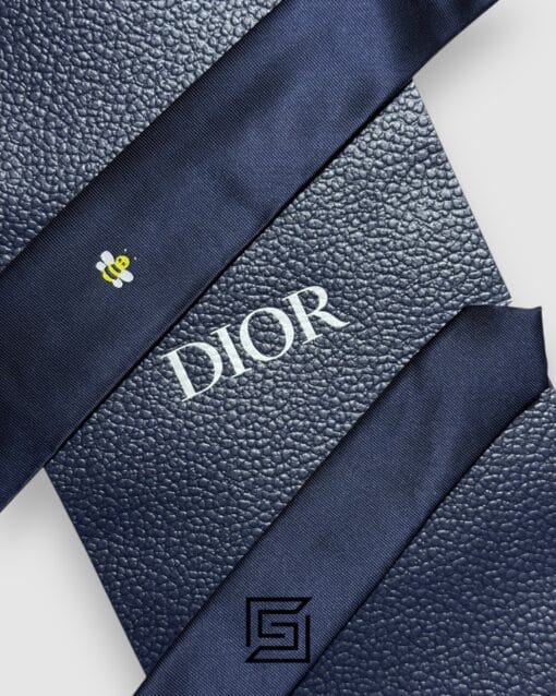 Ties Dior - Navy Blue Color With CD Yellow Bee Logo Dior