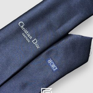 Ties Dior - Navy Blue Color With CD Couture Logo Italian Style Dior
