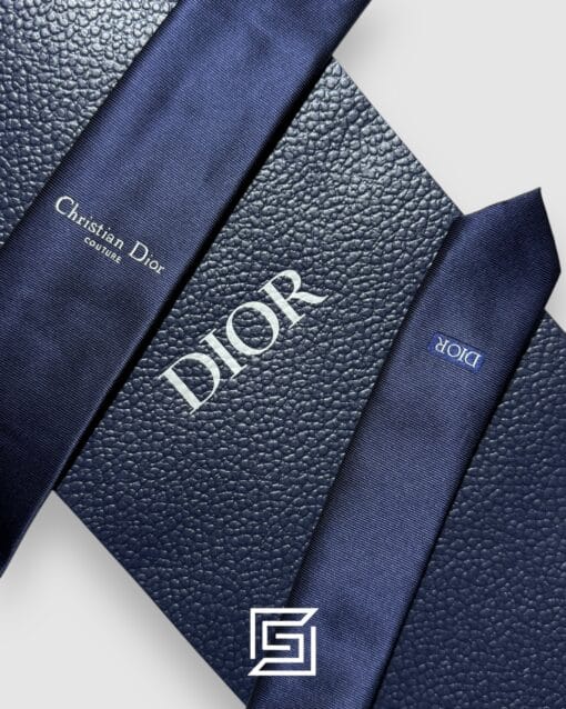 Ties Dior - Navy Blue Color With CD Couture Logo Italian Style Dior