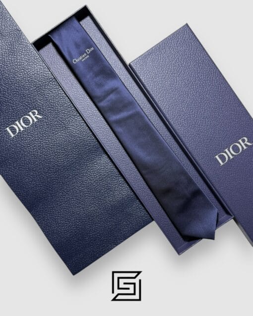 Ties Dior - Navy Blue Color With CD Couture Logo Italian Style Dior
