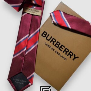 Ties Burberry - Striped Maroon - Red Horse Logo Burberry