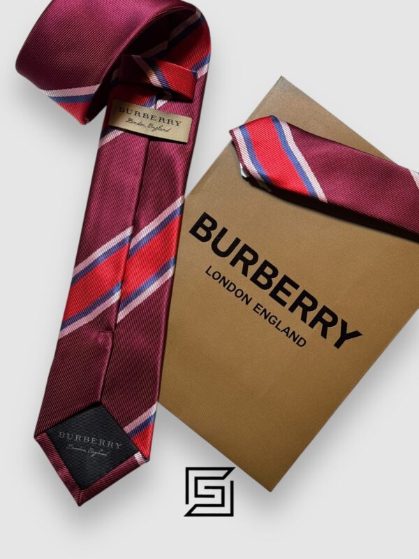 Ties Burberry - Striped Maroon - Red Horse Logo Burberry