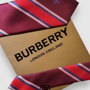 Ties Burberry - Striped Maroon - Red Horse Logo Burberry