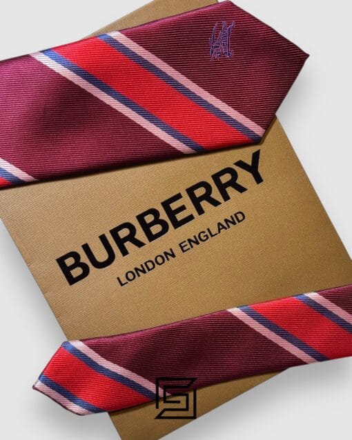 Ties Burberry - Striped Maroon - Red Horse Logo Burberry