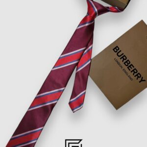 Ties Burberry - Striped Maroon - Red Horse Logo Burberry