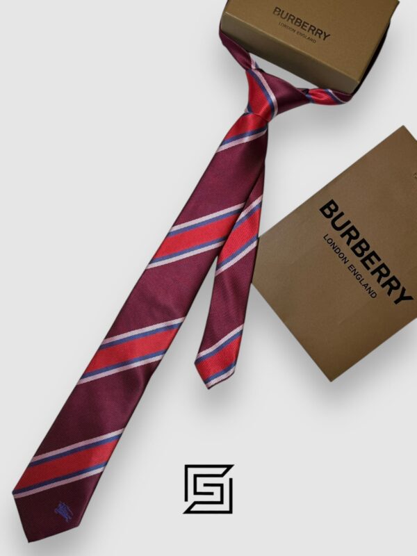 Ties Burberry - Striped Maroon - Red Horse Logo Burberry