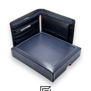 Leather,Wallets,Men New Box TOMMY SINGLE WALLET W HILLFIGER HARD LOGO IN MIDDLE /BLACK Tommy Hilfiger