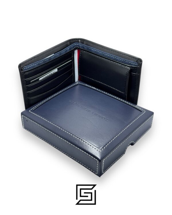 Leather,Wallets,Men New Box TOMMY SINGLE WALLET W HILLFIGER HARD LOGO IN MIDDLE /BLACK Tommy Hilfiger