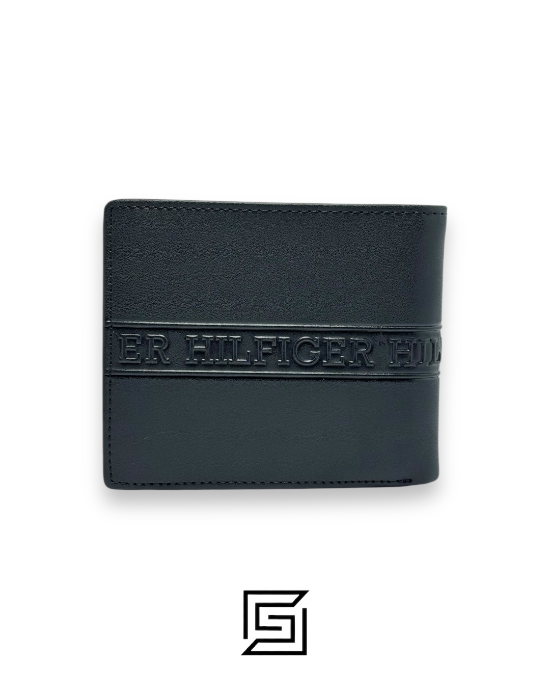 Leather,Wallets,Men New Box TOMMY SINGLE WALLET W HILLFIGER HARD LOGO IN MIDDLE /BLACK Tommy Hilfiger