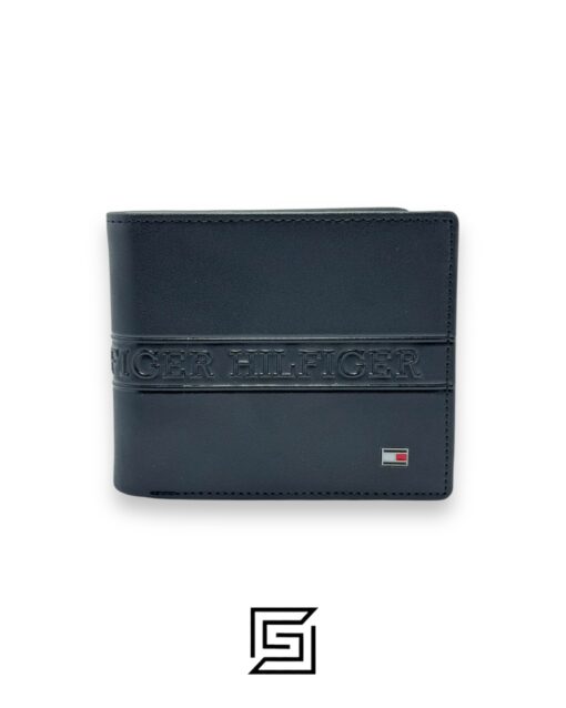 Leather,Wallets,Men New Box TOMMY SINGLE WALLET W HILLFIGER HARD LOGO IN MIDDLE /BLACK Tommy Hilfiger