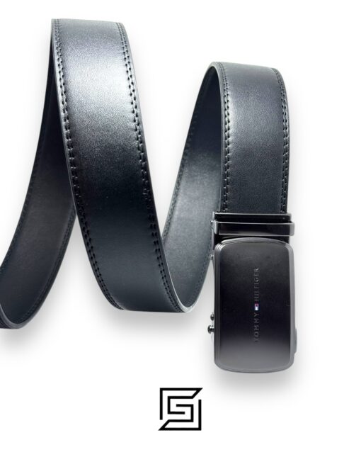 Belts,Leather,Men,Wallets,Men TOMMY SET BELT AND WALLET HILLFIGER HARD LOGO IN MIDDLE BLACK SOLID BELT Tommy Hilfiger