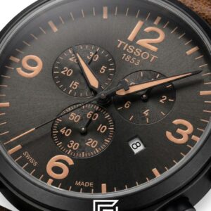 Tissot Chrono Grey Brown - TM6617 - Leather Strap - Japanese Quartz - Image 2