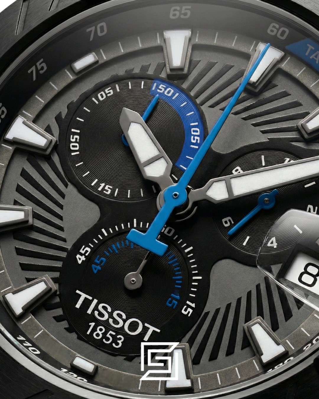 ⁦Tissot T-Race New Collection - Rose Gold / Black / Blue - Rubber Strap⁩ - الصورة ⁦3⁩