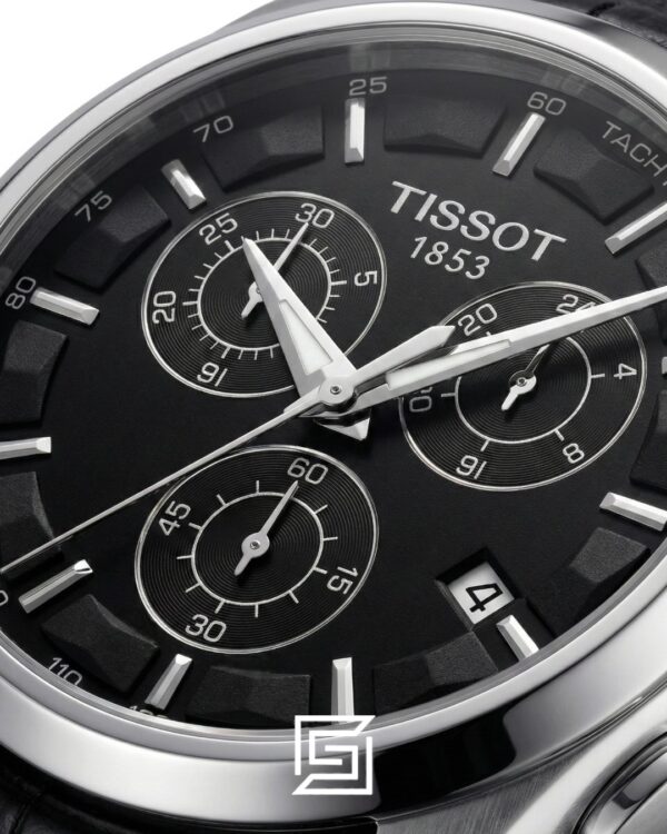 Tissot Couturier Chronograph - Black Dial - Black Leather Strap - Japanese Quartz