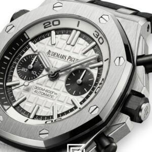 ⁦Audemars Piguet Royal Oak Offshore Diver Chronograph – White Dial – Rubber Strap – Japanese Quartz⁩ - الصورة ⁦2⁩
