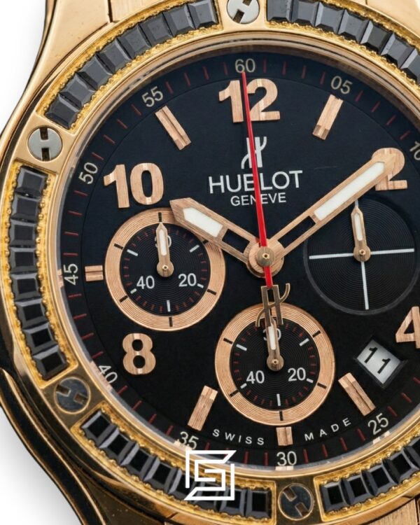 Hublot Big Bang Women – Black Diamond Bezel, Rose Gold & Black Dial