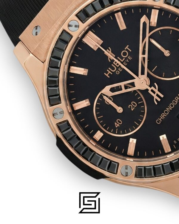 Hublot Big Bang Women – Black Diamond Bezel, Rose Gold & Black Dial