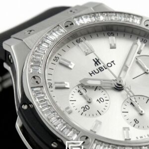 ⁦Hublot Big Bang Women - White Diamond - Black Rubber Strap - Japanese Quartz⁩ - الصورة ⁦2⁩
