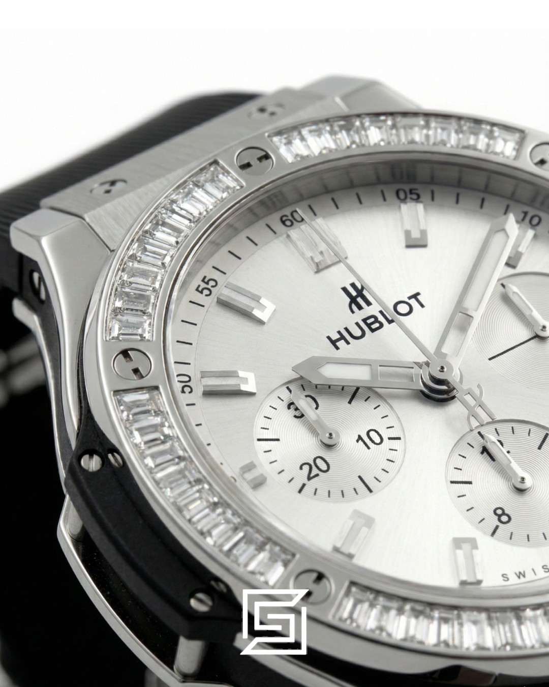 ⁦Hublot Big Bang Women - White Diamond - Black Rubber Strap - Japanese Quartz⁩ - الصورة ⁦2⁩