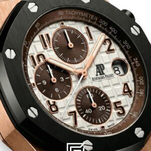 Audemars Piguet Royal Oak Offshore Chronograph – Rose Gold & White Dial – Rubber Strap – Japanese Quartz - Image 2
