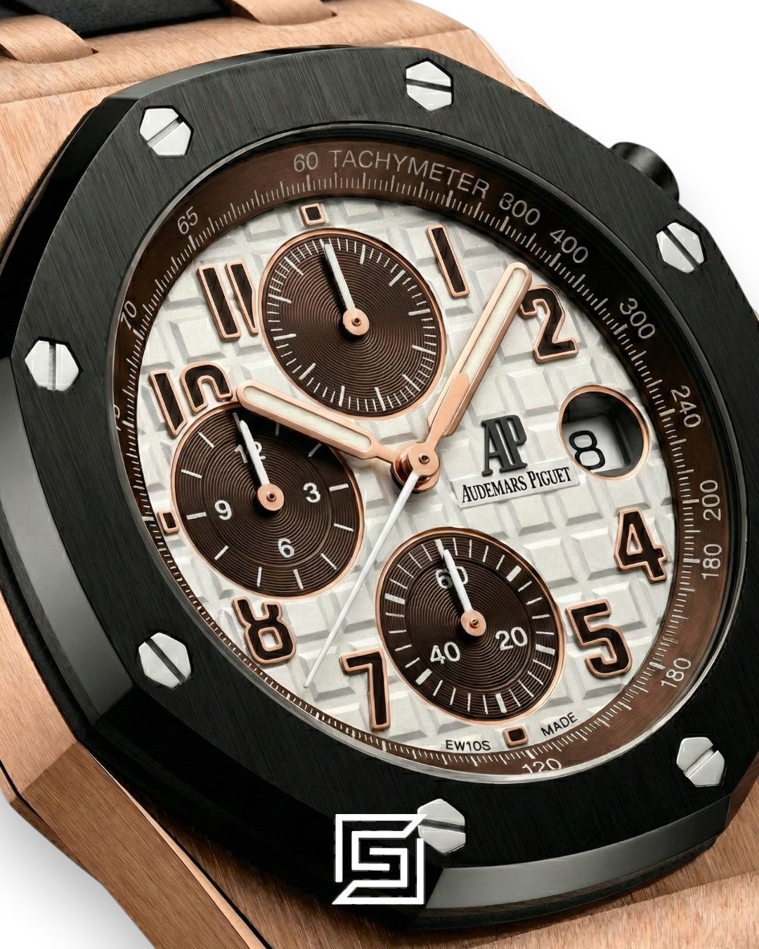 Audemars Piguet Royal Oak Offshore Chronograph – Rose Gold & White Dial – Rubber Strap – Japanese Quartz - Image 2