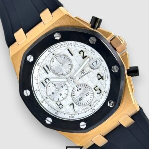 AP Royal Oak Offshore Chronograph Rose Gold White Dial 42mm - Image 3