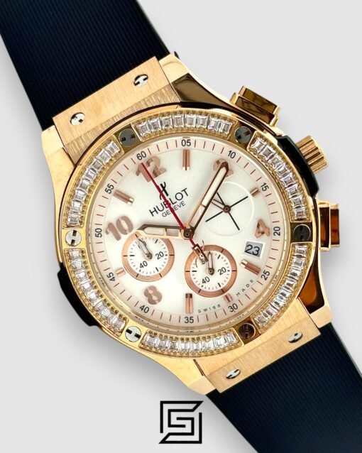 BIG BANG WOMEN NUMBERS WHITE DIAMOND-R/BLACK - WHITE - ROSE