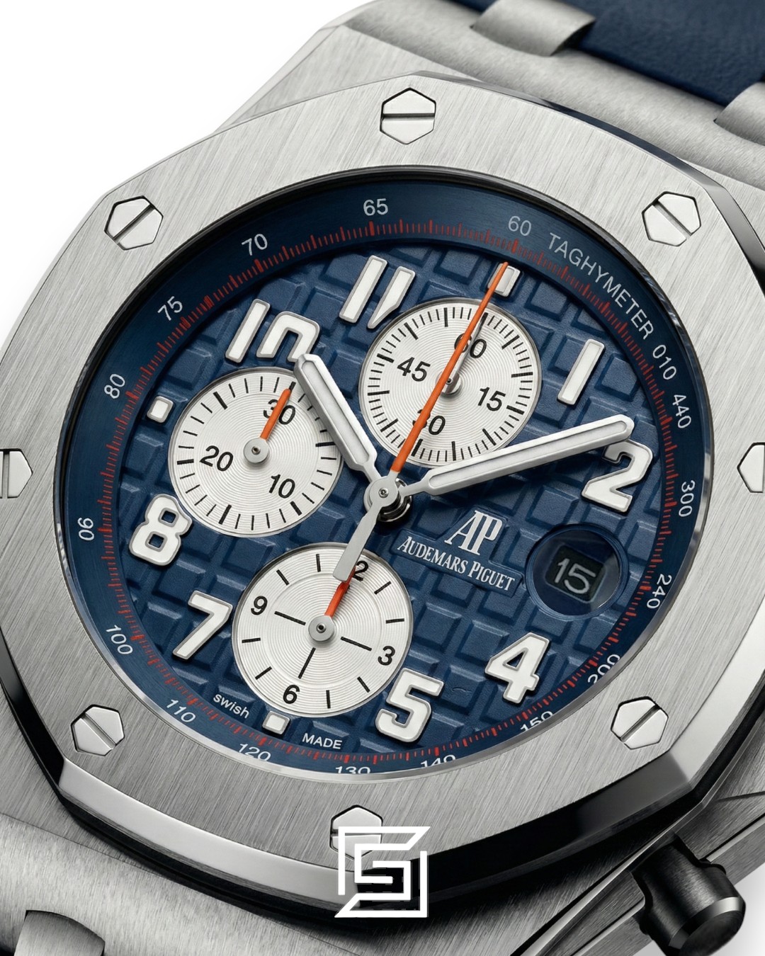 ⁦AP Royal Oak Offshore Chronograph Blue Silver Bezel 42mm⁩ - الصورة ⁦2⁩