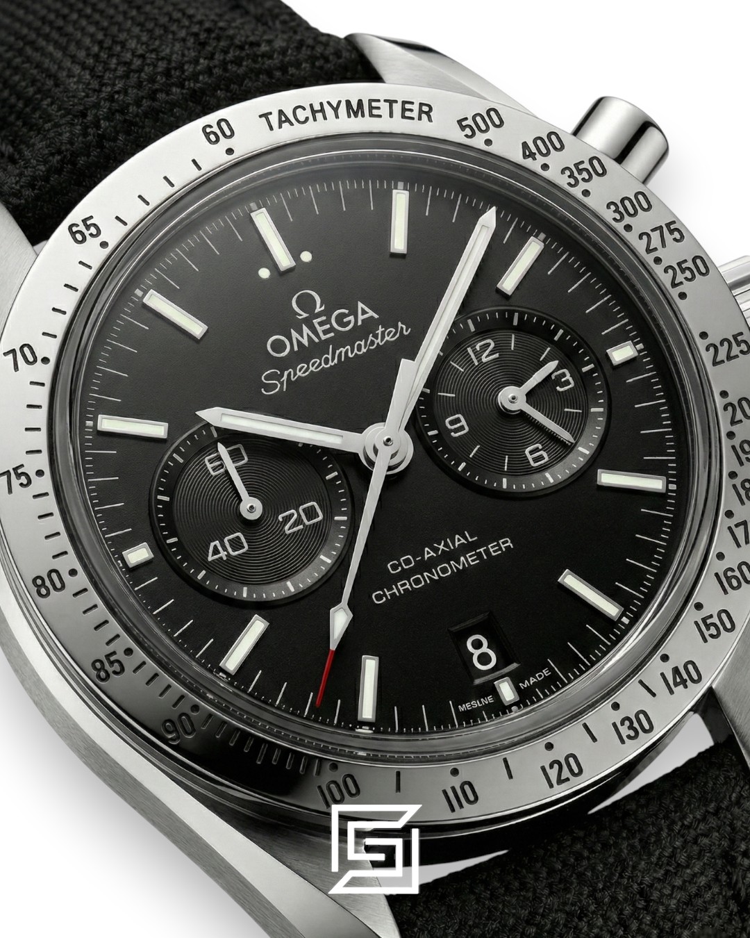 ⁦Omega Speedmaster Co-Axial Chronograph – Black Dial & Nylon Strap⁩ - الصورة ⁦2⁩