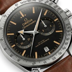 Omega Speedmaster '57 Co-Axial Chronograph – Vintage Black Dial & Brown Leather - Image 2