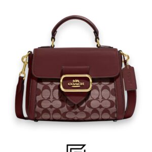 Bags,Leather,Women Morgan Top Handle Satchel Bag In Signature Chambray Style No. CH142 Marron Coach