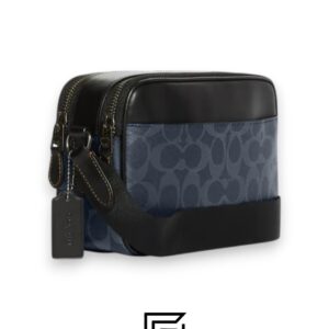 Bags,Leather,Men,Women Graham Crossbody Bag In Blocked Signature Canvas With Varsity Stripe C9965 Coach