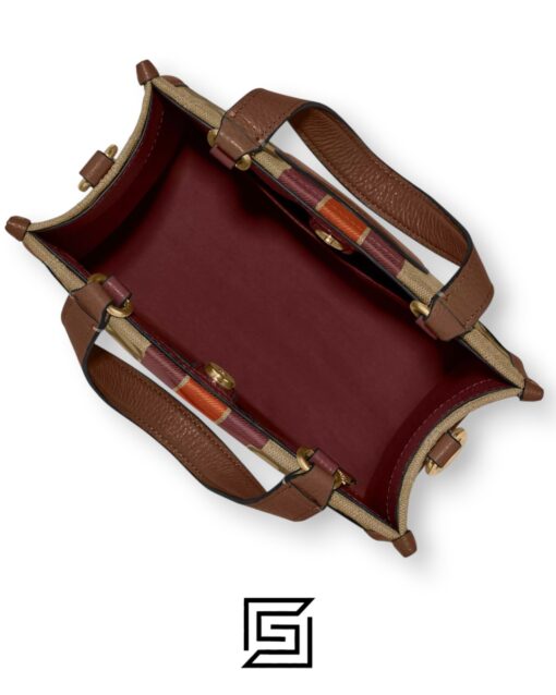 Bags,Leather,Women Dempsey Tote Bag In Signature Jacquard With Stripe And Coach Patch Style No. C8417 Brown Coach