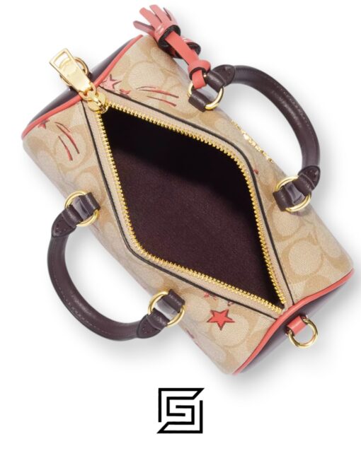 Bags,Leather,Women Lacey Crossbody Bag In Signature Canvas With Heart And Star Print CK562 Coach