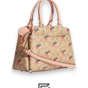 Bags,Leather,Women Mini Lillie Carryall In Signature Canvas With Strawberry Print Style No. CB598 Coach